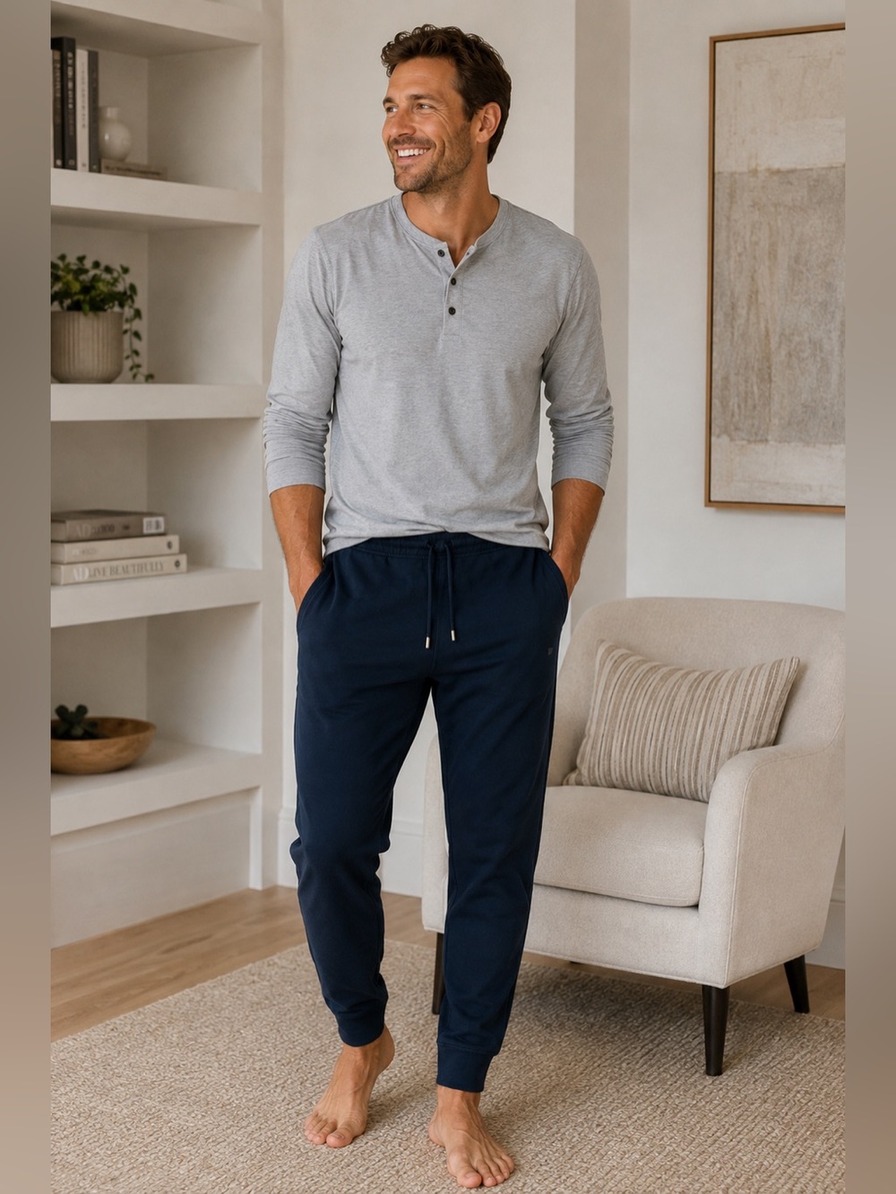 Mack Weldon ACE Sweatpants Joggers Navy Blue Size Large Cotton Stretch